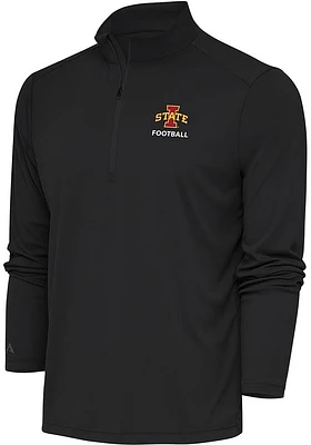 Antigua Iowa State Cyclones Mens Grey Football Tribute Long Sleeve Qtr Zip Pullover