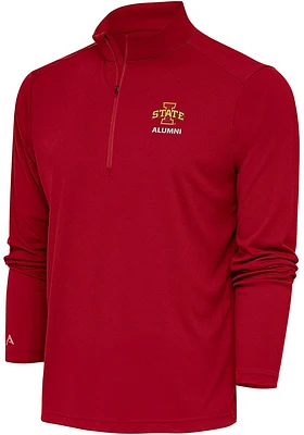 Antigua Iowa State Cyclones Mens Alumni Tribute Long Sleeve Qtr Zip Pullover