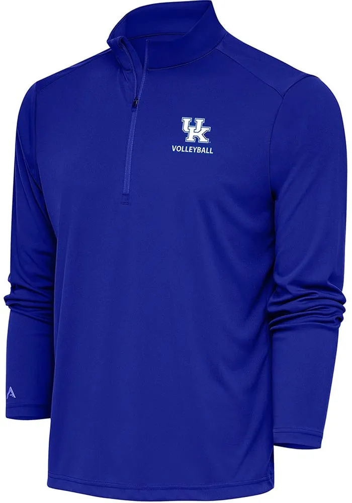 Antigua Kentucky Wildcats Mens Volleyball Tribute Long Sleeve Qtr Zip Pullover