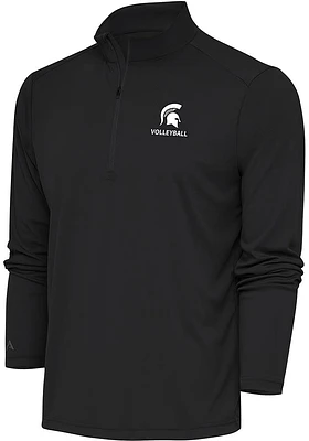 Antigua Michigan State Spartans Mens Grey Volleyball Tribute Long Sleeve Qtr Zip Pullover