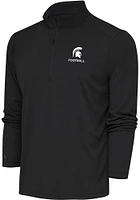 Antigua Michigan State Spartans Mens Grey Football Tribute Long Sleeve Qtr Zip Pullover