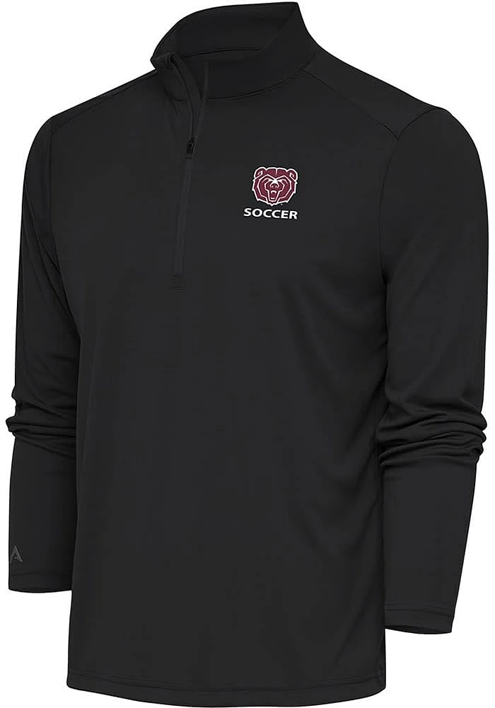 Antigua Missouri State Bears Mens Grey Soccer Tribute Long Sleeve Qtr Zip Pullover