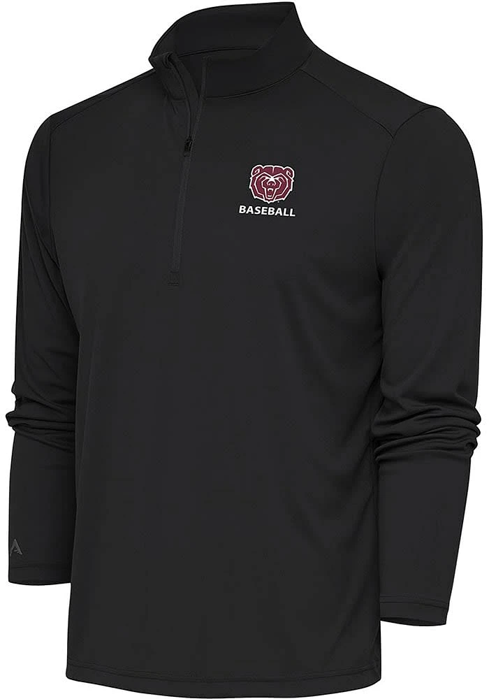 Antigua Missouri State Bears Mens Grey Baseball Tribute Long Sleeve Qtr Zip Pullover