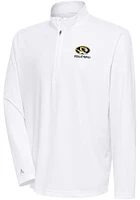 Antigua Missouri Tigers Mens White Volleyball Tribute Long Sleeve Qtr Zip Pullover