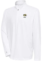 Antigua Missouri Tigers Mens White Dad Tribute Long Sleeve Qtr Zip Pullover
