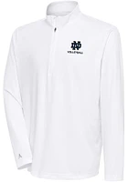 Antigua Notre Dame Fighting Irish Mens White Volleyball Tribute Long Sleeve Qtr Zip Pullover