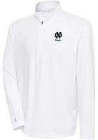 Antigua Notre Dame Fighting Irish Mens White Dad Tribute Long Sleeve Qtr Zip Pullover