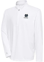 Antigua Notre Dame Fighting Irish Mens White Alumni Tribute Long Sleeve Qtr Zip Pullover