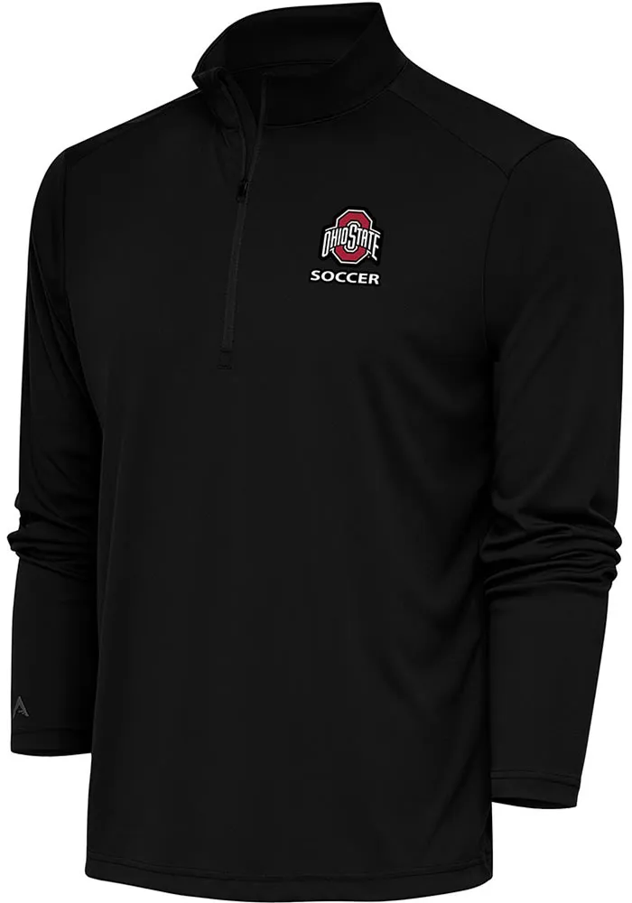 Antigua Ohio State Buckeyes Mens Soccer Tribute Long Sleeve Qtr Zip Pullover