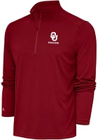 Antigua Oklahoma Sooners Mens Soccer Tribute Long Sleeve Qtr Zip Pullover