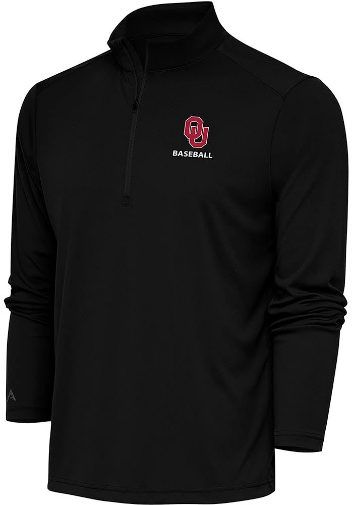 Antigua Oklahoma Sooners Mens Baseball Tribute Long Sleeve Qtr Zip Pullover