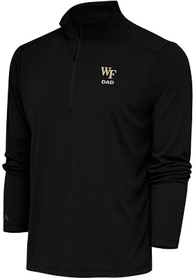 Antigua Wake Forest Demon Deacons Mens Black Dad Tribute Long Sleeve Qtr Zip Pullover