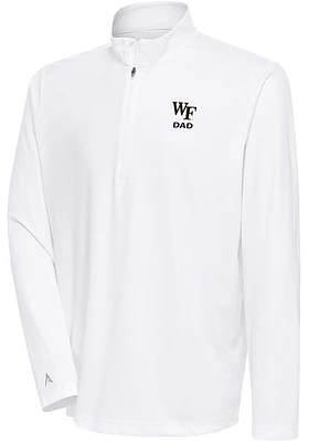 Antigua Wake Forest Demon Deacons Mens White Dad Tribute Long Sleeve Qtr Zip Pullover