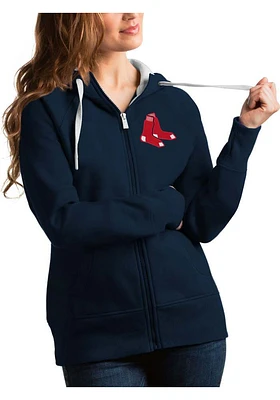 Antigua Boston Red Sox Womens Navy Blue Victory Full Long Sleeve Zip Jacket