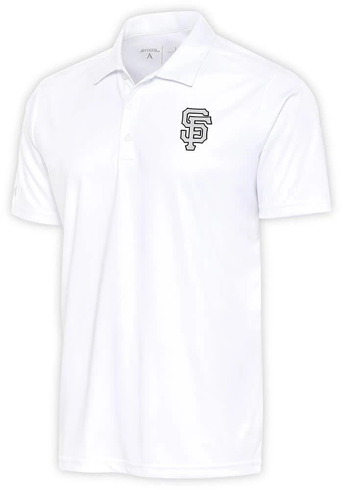 Antigua San Francisco Giants White Metallic Logo Tribute Big and Tall Polo