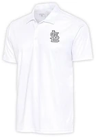 Antigua St Louis Cardinals White Metallic Logo Tribute Big and Tall Polo