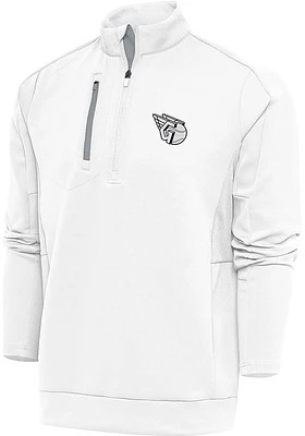 Antigua Cleveland Guardians Mens Metallic Logo Generation Long Sleeve Qtr Zip Pullover