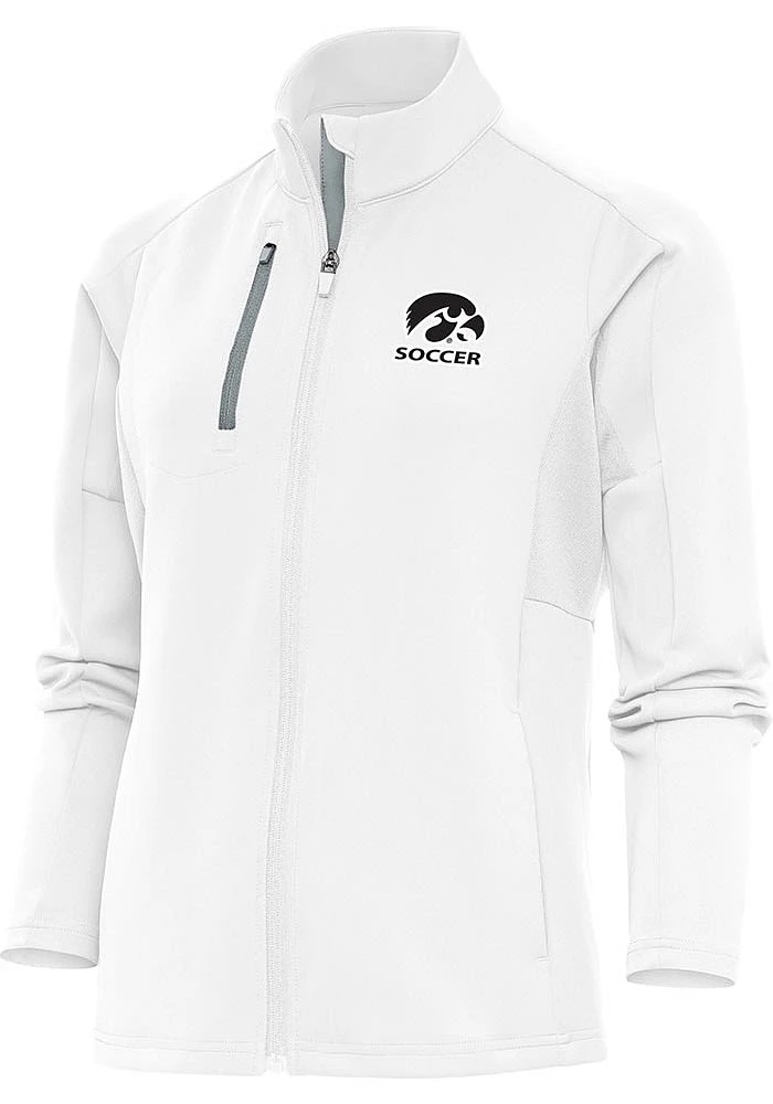 Antigua Iowa Hawkeyes Womens White Soccer Generation Light Weight Jacket