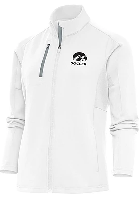 Antigua Iowa Hawkeyes Womens White Soccer Generation Light Weight Jacket