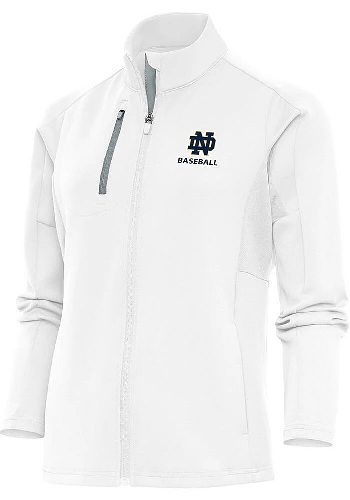 Antigua Notre Dame Fighting Irish Womens White Baseball Generation Light Weight Jacket
