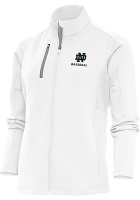 Antigua Notre Dame Fighting Irish Womens White Baseball Generation Light Weight Jacket