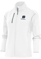 Antigua Notre Dame Fighting Irish Womens White Baseball Generation Light Weight Jacket