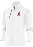 Antigua Oklahoma Sooners Womens White Soccer Generation Light Weight Jacket