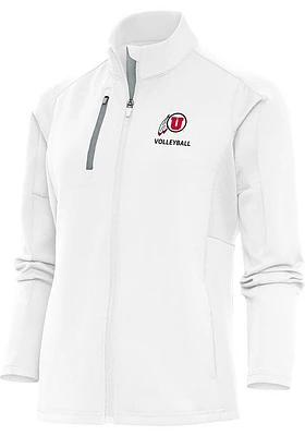 Antigua Utah Utes Womens White Volleyball Generation Light Weight Jacket