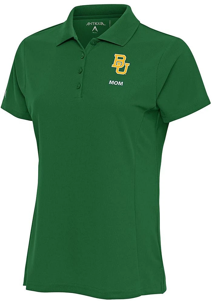 Antigua Baylor Bears Womens Green Mom Legacy Pique Short Sleeve Polo Shirt