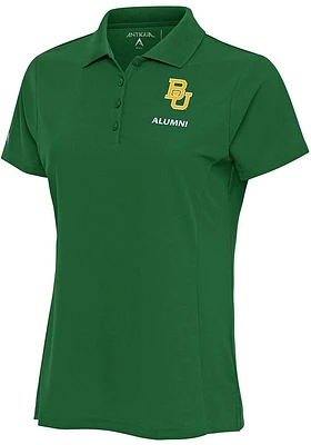 Antigua Baylor Bears Womens Green Alumni Legacy Pique Short Sleeve Polo Shirt