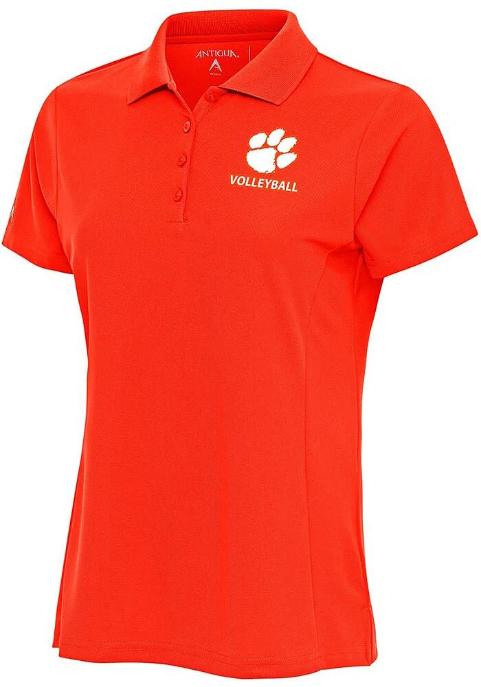 Antigua Clemson Tigers Womens Volleyball Legacy Pique Short Sleeve Polo Shirt