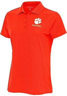 Antigua Clemson Tigers Womens Volleyball Legacy Pique Short Sleeve Polo Shirt
