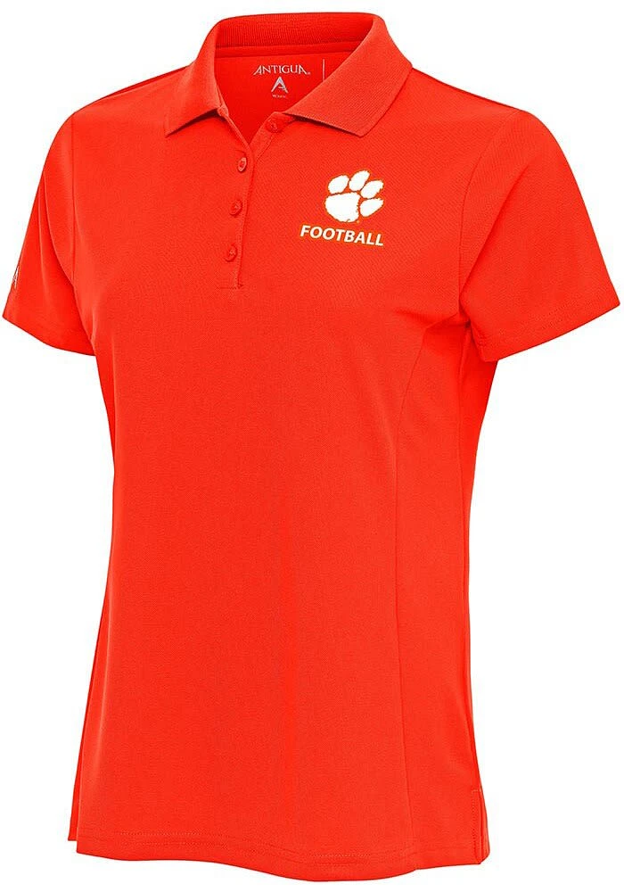 Antigua Clemson Tigers Womens Football Legacy Pique Short Sleeve Polo Shirt