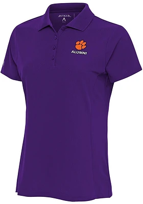 Antigua Clemson Tigers Womens Alumni Legacy Pique Short Sleeve Polo Shirt