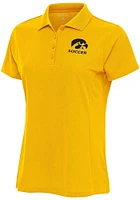 Antigua Iowa Hawkeyes Womens Gold Soccer Legacy Pique Short Sleeve Polo Shirt