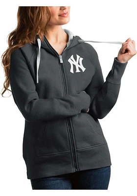 Antigua New York Yankees Womens Charcoal Victory Full Long Sleeve Zip Jacket