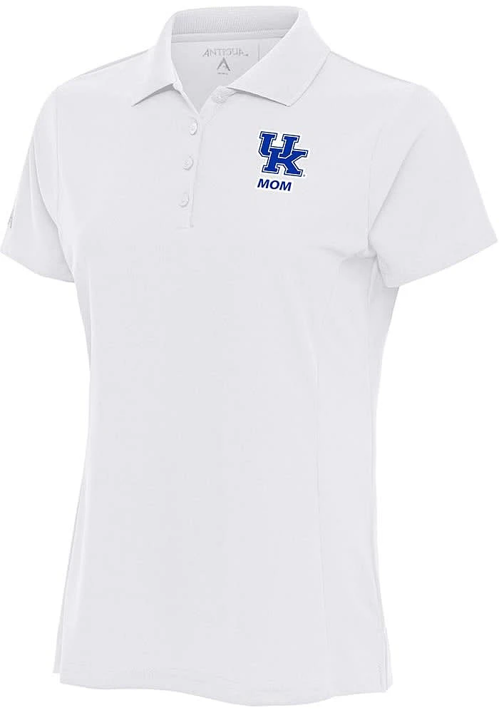 Antigua Kentucky Wildcats Womens White Mom Legacy Pique Short Sleeve Polo Shirt