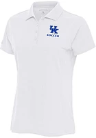 Antigua Kentucky Wildcats Womens White Soccer Legacy Pique Short Sleeve Polo Shirt