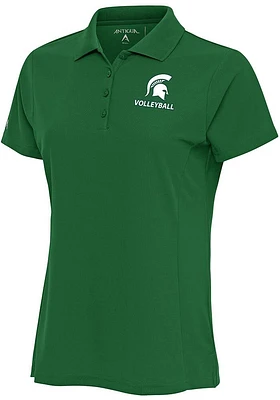 Antigua Michigan State Spartans Womens Volleyball Legacy Pique Short Sleeve Polo Shirt
