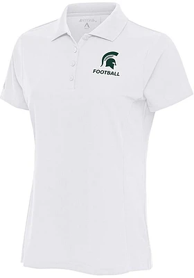 Antigua Michigan State Spartans Womens Football Legacy Pique Short Sleeve Polo Shirt