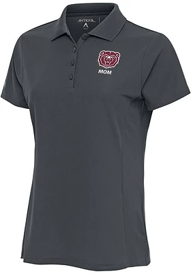 Antigua Missouri State Bears Womens Grey Mom Legacy Pique Short Sleeve Polo Shirt