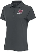 Antigua Missouri State Bears Womens Grey Baseball Legacy Pique Short Sleeve Polo Shirt