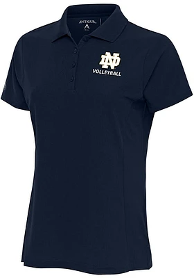 Antigua Notre Dame Fighting Irish Womens Navy Blue Volleyball Legacy Pique Short Sleeve Polo Shirt