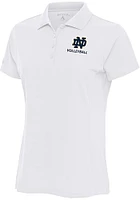 Antigua Notre Dame Fighting Irish Womens White Volleyball Legacy Pique Short Sleeve Polo Shirt