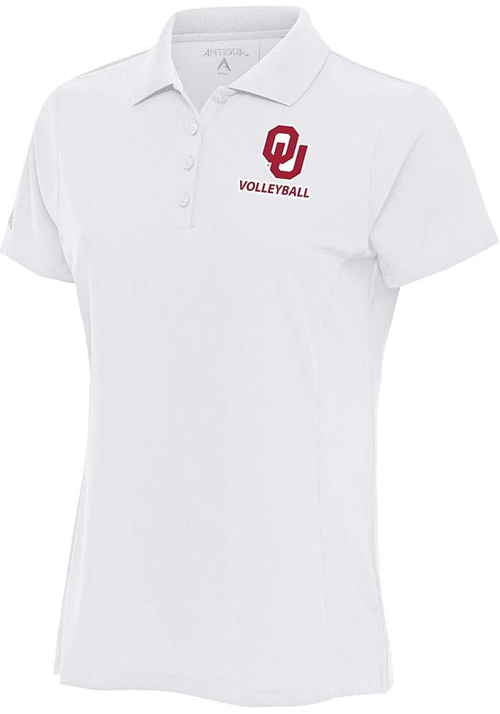 Antigua Oklahoma Sooners Womens Volleyball Legacy Pique Short Sleeve Polo Shirt
