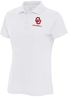 Antigua Oklahoma Sooners Womens Baseball Legacy Pique Short Sleeve Polo Shirt