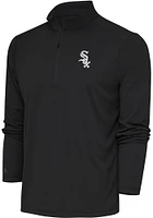 Antigua Chicago White Sox Mens Metallic Logo Tribute Long Sleeve Qtr Zip Pullover