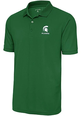 Antigua Michigan State Spartans Mens Alumni Legacy Pique Short Sleeve Polo