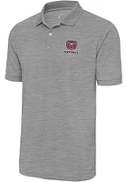 Antigua Missouri State Bears Mens Grey Football Legacy Pique Short Sleeve Polo