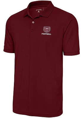 Antigua Missouri State Bears Mens Maroon Football Legacy Pique Short Sleeve Polo